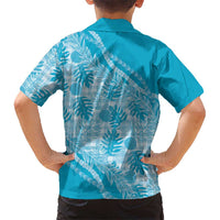 Hawaii Breadfruit Palaka Family Matching Off The Shoulder Long Sleeve Dress and Hawaiian Shirt Polu Maile Lei LT9 - Polynesian Pride