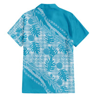 Hawaii Breadfruit Palaka Family Matching Off Shoulder Maxi Dress and Hawaiian Shirt Polu Maile Lei - Polynesian Pride