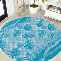 Hawaii Breadfruit Palaka Round Carpet Polu Maile Lei - Polynesian Pride