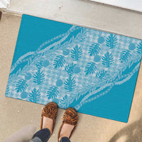 Hawaii Breadfruit Palaka Rubber Doormat Polu Maile Lei - Polynesian Pride