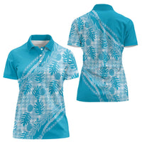 Hawaii Breadfruit Palaka Women Polo Shirt Polu Maile Lei - Polynesian Pride