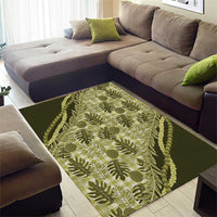 Hawaii Breadfruit Palaka Area Rug Omaomao Maile Lei - Polynesian Pride