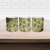Hawaii Breadfruit Palaka Ceramic Mug Omaomao Maile Lei - Polynesian Pride