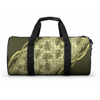 Hawaii Breadfruit Palaka Duffle Bag Omaomao Maile Lei