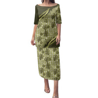 Hawaii Breadfruit Palaka Family Matching Puletasi and Hawaiian Shirt Omaomao Maile Lei - Polynesian Pride