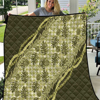 Hawaii Breadfruit Palaka Quilt Omaomao Maile Lei - Polynesian Pride