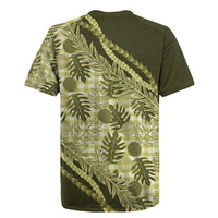 Hawaii Breadfruit Palaka Rugby Jersey Omaomao Maile Lei - Polynesian Pride