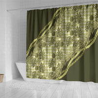 Hawaii Breadfruit Palaka Shower Curtain Omaomao Maile Lei - Polynesian Pride