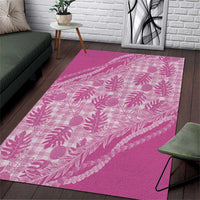 Hawaii Breadfruit Palaka Area Rug Omaomao Ulaula Maile Lei - Polynesian Pride