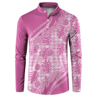 Hawaii Breadfruit Palaka Button Sweatshirt Omaomao Ulaula Maile Lei - Polynesian Pride