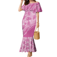 Hawaii Breadfruit Palaka Family Matching Mermaid Dress and Hawaiian Shirt Omaomao Ulaula Maile Lei - Polynesian Pride