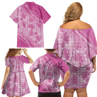 Hawaii Breadfruit Palaka Family Matching Off Shoulder Short Dress and Hawaiian Shirt Omaomao Ulaula Maile Lei LT9 - Polynesian Pride