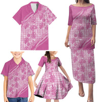 Hawaii Breadfruit Palaka Family Matching Puletasi and Hawaiian Shirt Omaomao Ulaula Maile Lei - Polynesian Pride