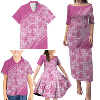 Hawaii Breadfruit Palaka Family Matching Puletasi and Hawaiian Shirt Omaomao Ulaula Maile Lei - Polynesian Pride