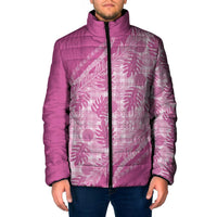 Hawaii Breadfruit Palaka Padded Jacket Omaomao Ulaula Maile Lei - Polynesian Pride