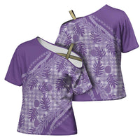 Hawaii Breadfruit Palaka Cross Shoulder Shirt Poni Maile Lei - Polynesian Pride