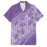 Hawaii Breadfruit Palaka Family Matching Off Shoulder Maxi Dress and Hawaiian Shirt Poni Maile Lei - Polynesian Pride