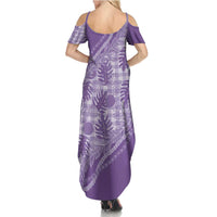 Hawaii Breadfruit Palaka Family Matching Summer Maxi Dress and Hawaiian Shirt Poni Maile Lei - Polynesian Pride