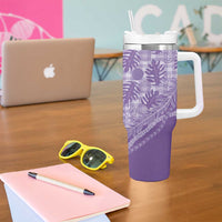 Hawaii Breadfruit Palaka Tumbler With Handle Poni Maile Lei - Polynesian Pride