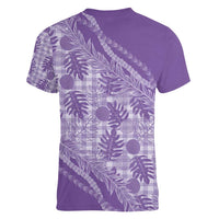 Hawaii Breadfruit Palaka Women V-Neck T-Shirt Poni Maile Lei - Polynesian Pride
