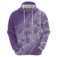 Hawaii Breadfruit Palaka Zip Hoodie Poni Maile Lei - Polynesian Pride