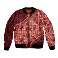 Hawaii Breadfruit Palaka Bomber Jacket Ulaula Maile Lei - Polynesian Pride