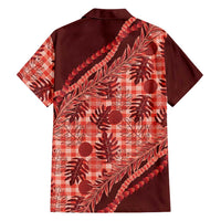 Hawaii Breadfruit Palaka Family Matching Tank Maxi Dress and Hawaiian Shirt Ulaula Maile Lei LT9 - Polynesian Pride
