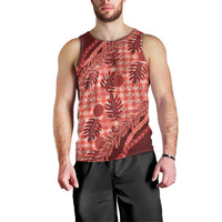 Hawaii Breadfruit Palaka Men Tank Top Ulaula Maile Lei - Polynesian Pride