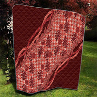 Hawaii Breadfruit Palaka Quilt Ulaula Maile Lei - Polynesian Pride