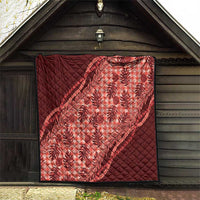 Hawaii Breadfruit Palaka Quilt Ulaula Maile Lei - Polynesian Pride