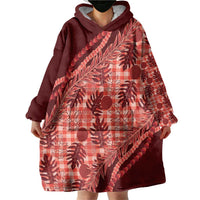 Hawaii Breadfruit Palaka Wearable Blanket Hoodie Ulaula Maile Lei - Polynesian Pride