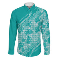 Hawaii Breadfruit Palaka Family Matching Off Shoulder Maxi Dress and Hawaiian Shirt Polu Opal Maile Lei - Polynesian Pride