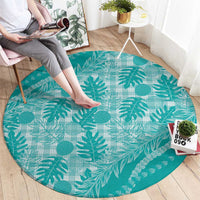 Hawaii Breadfruit Palaka Round Carpet Polu Opal Maile Lei - Polynesian Pride