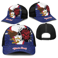 American Samoa Heart Tribal Personalized Baseball Net Cap Polynesian Patterns