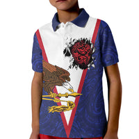 American Samoa Heart Tribal Personalized Kid Polo Shirt Polynesian Patterns