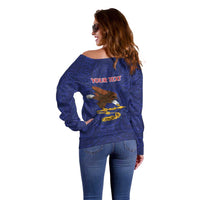 American Samoa Heart Tribal Personalized Off Shoulder Sweater Polynesian Patterns
