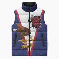 American Samoa Heart Tribal Personalized Sleeveless Puffer Jacket Polynesian Patterns LT9 Unisex Blue - Polynesian Pride