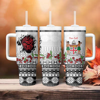 Fiji Heart Tribal Personalised Tumbler With Handle Polynesian Patterns