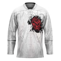 New Zealand Maori Heart Tribal Personalised Hockey Jersey Polynesian Patterns