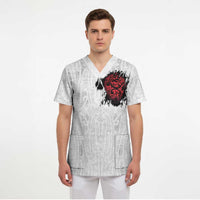 New Zealand Maori Heart Tribal Personalised Scrub Top Polynesian Patterns