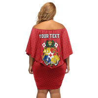 Tonga Heart Tribal Personalised Family Matching Off Shoulder Short Dress and Hawaiian Shirt Polynesian Patterns