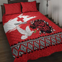 Tonga Heart Tribal Personalised Quilt Bed Set Polynesian Patterns LT9 Red - Polynesian Pride