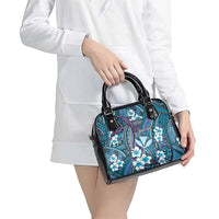 Personalised Hawaii Tribal Humpback Whale Shoulder Handbag Polu Hibiscus Seamless Pattern
