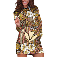 Personalised Hawaii Tribal Humpback Whale Hoodie Dress Melemele Hibiscus Seamless Pattern