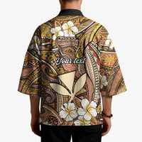 Personalised Hawaii Tribal Humpback Whale Kimono Melemele Hibiscus Seamless Pattern