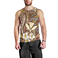 Personalised Hawaii Tribal Humpback Whale Men Tank Top Melemele Hibiscus Seamless Pattern