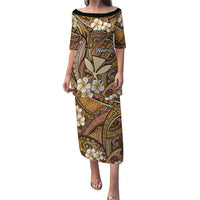 Personalised Hawaii Tribal Humpback Whale Puletasi Melemele Hibiscus Seamless Pattern