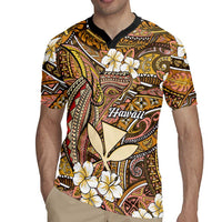 Personalised Hawaii Tribal Humpback Whale Rugby Jersey Melemele Hibiscus Seamless Pattern