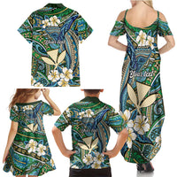 Personalised Hawaii Tribal Humpback Whale Family Matching Summer Maxi Dress and Hawaiian Shirt Omaomao Hibiscus Seamless Pattern LT9 - Polynesian Pride