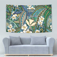 Personalised Hawaii Tribal Humpback Whale Tapestry Omaomao Hibiscus Seamless Pattern